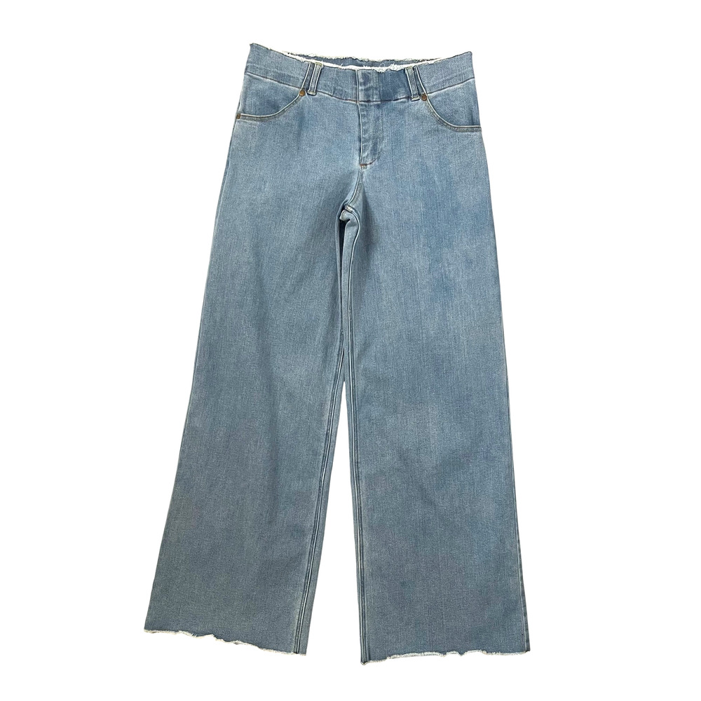 Lovers + Friends Low Rise Wide Leg Jeans - Frayed Waistband - Raw Hem - Size S